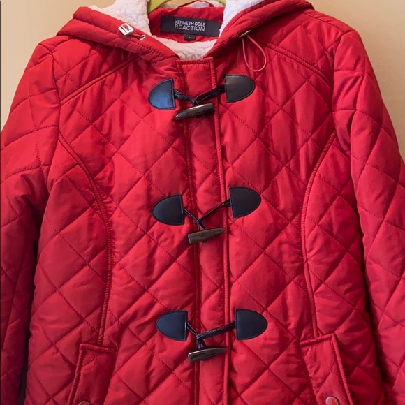 Kenneth Cole reaction red pea coat - Picture 3 of 7